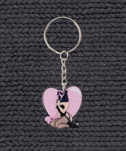 Pink Haunting Hottie Keychain